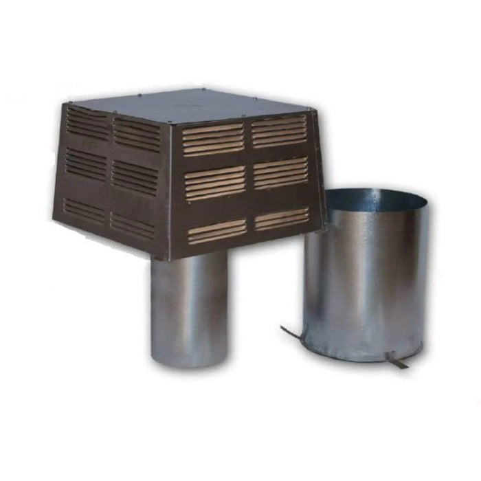 Superior Square Top Termination with Slip Section (Pre-Painted Black) - 12" Chimney System