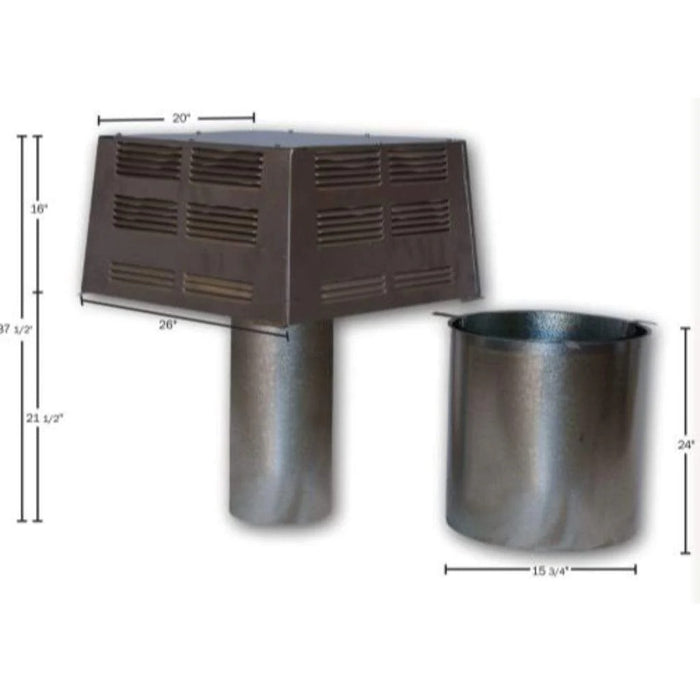 Superior Square Top Termination with Slip Section - 12" Chimney System
