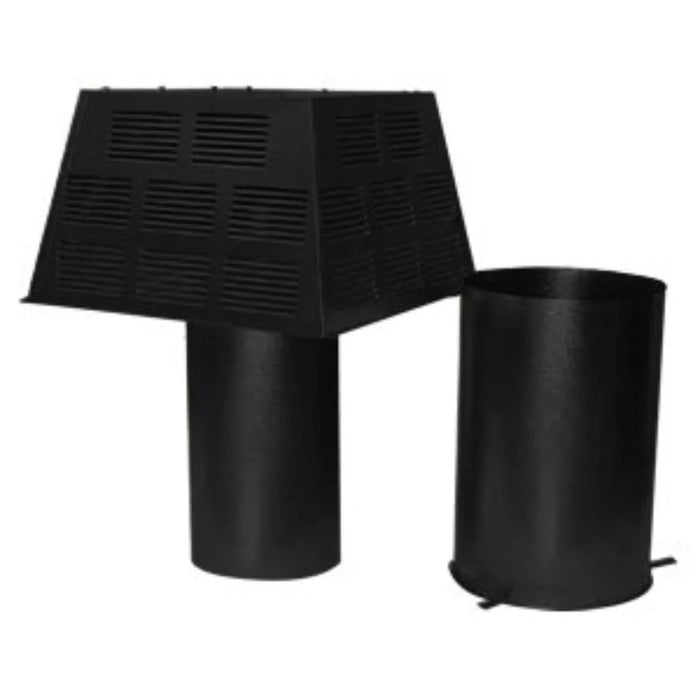 Superior Square Top with Slip Section - Black - 8" Chimney System