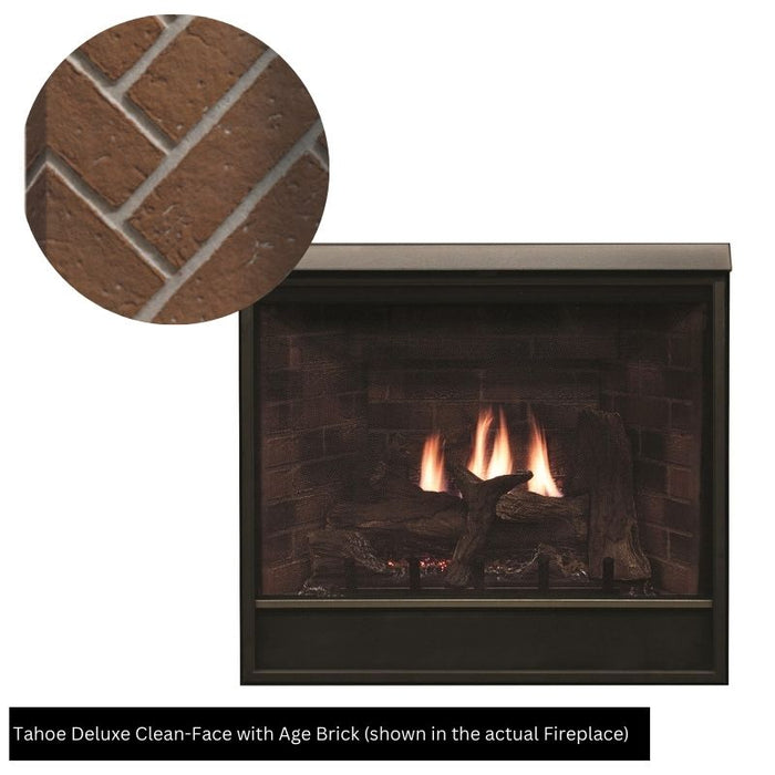 Tahoe Deluxe Clean-Face Direct-Vent Fireplace with Herringbone Brick