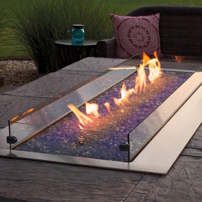 Tall Wind Deflector Glass for Carol Rose 48" Linear Fire Pit | WG484LT