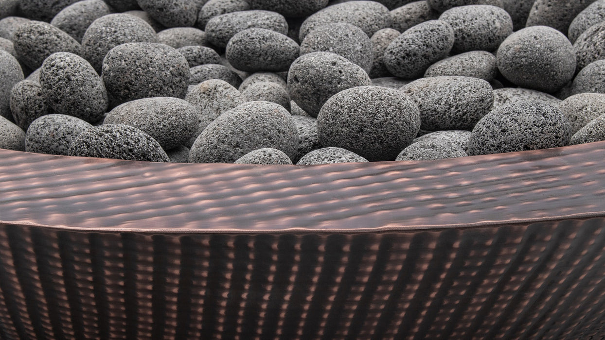 The Outdoor Plus Cazo 48" Narrow Ledge Fire Pit - Hammered Copper