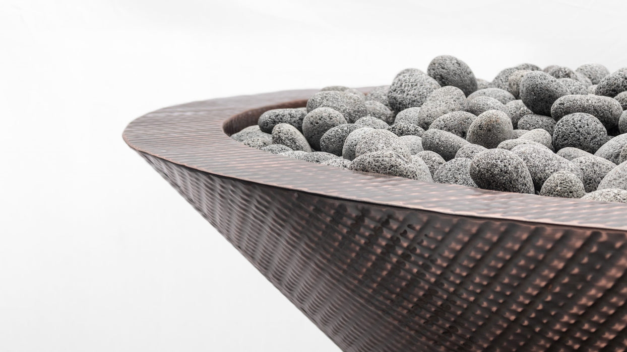 The Outdoor Plus Cazo 48" Narrow Ledge Fire Pit - Hammered Copper