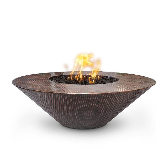 The Outdoor Plus Cazo 48" Wide Ledge Fire Pit - Hammered Copper