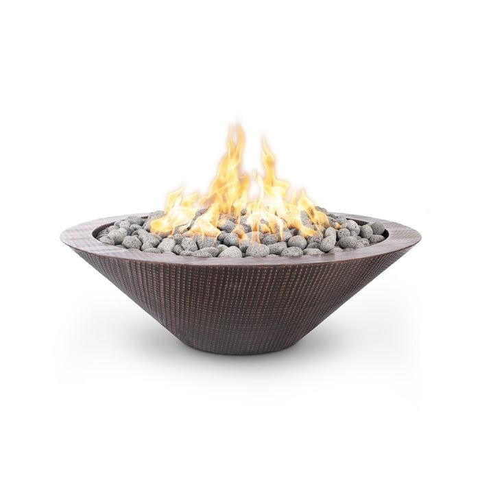 The Outdoor Plus Cazo 48" Narrow Ledge Fire Pit - Hammered Copper