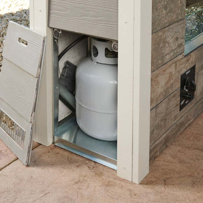 The Outdoor Greatroom Ready-to-Finish Outdoor Fireplace Gas Tank Storage Open