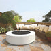 Upland Fire Pit White Powder Coated Metal Installed at the Balcony with Lava Rock 