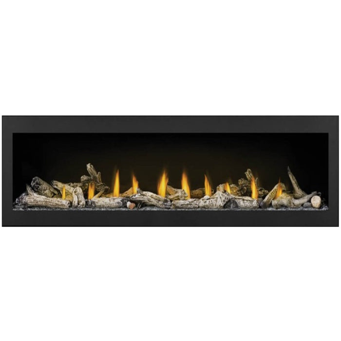 Vector Logs Beach Fire Kit plus Clear Glass Beads & Classic Black Front with Premium Safety Barrier