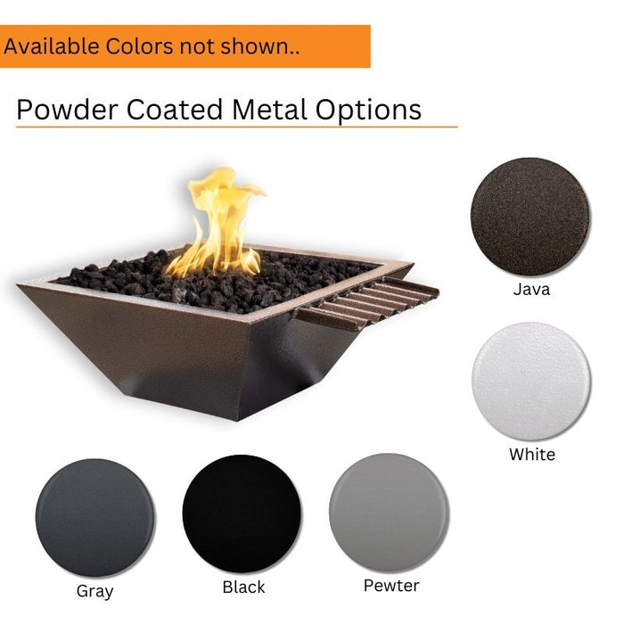 Maya Wave Scupper Fire & Water Bowl - Powder Coated Metal | 36