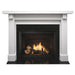 Absolute Black Granite MBBGMS1PK1 Set 2 Stone Fireplace Surround Installed With Rustic Style Battlefield Flush Wood Mantel