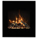 Amantii 24 x 28 Wall Mount Corner Electric Fireplace with black glass surround and 10 pieces log set.