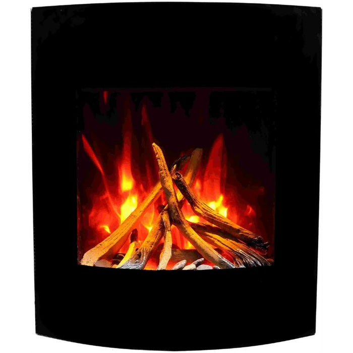 Amantii 24 x 28 Wall Mount/Corner Mount Electric Fireplace Driftwood Curved Glass