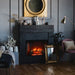 Amantii Fire & Ice Classic 30" Electric Fireplace installed in a customized wall in the hearthside nook.