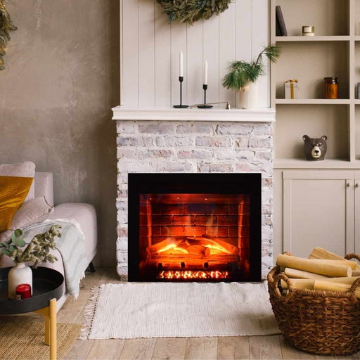 Amantii Fire & Ice Classic 30" Electric Fireplace installed in hearthside nook.