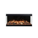 Amantii Fire & Ice Lumaforest 48" 3-Sided Built-In Electric Fireplace LF48-BLK-PDS Canopy & Tray LED Lighting On Vibrant Orange Flame Plus Glowing Logs & Orange Ember Bed with Mirrored Back Panel