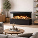 Amantii Fire & Ice Lumaforest 63" 3-Sided Built-In Electric Fireplace LF63-BLK-PDS Vibrant Yellow Flame & Yellow Ember Bed with Mirrored Back Panel Pedestal Display