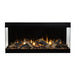 Amantii Fire & Ice Lumaforest 63" 3-Sided Built-In Electric Fireplace LF63-BLK-PDS Vibrant Yellow Flame & Yellow Ember Bed with Mirrored Back Panel