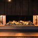 Amantii Fire & Ice Lumaforest 63" 3-Sided Built-In Electric Fireplace LF63 Canopy & Tray LED Lighting On Vibrant Yellow Flame Plus Glowing Logs & Yellow Ember Bed with Mirrored Back Panel Installed