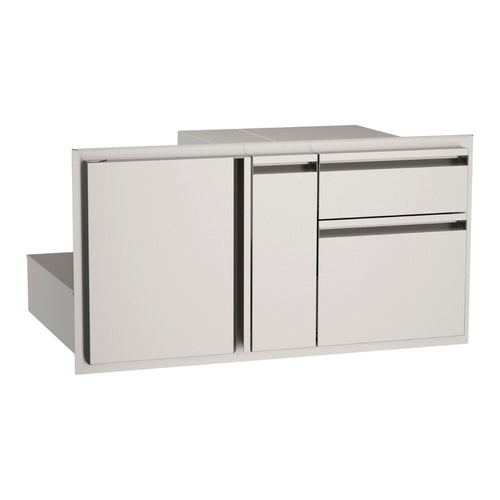 American Outdoor Grill door with double drawer and dedicated platter storage