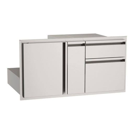American Outdoor Grill door with double drawer and dedicated platter storage