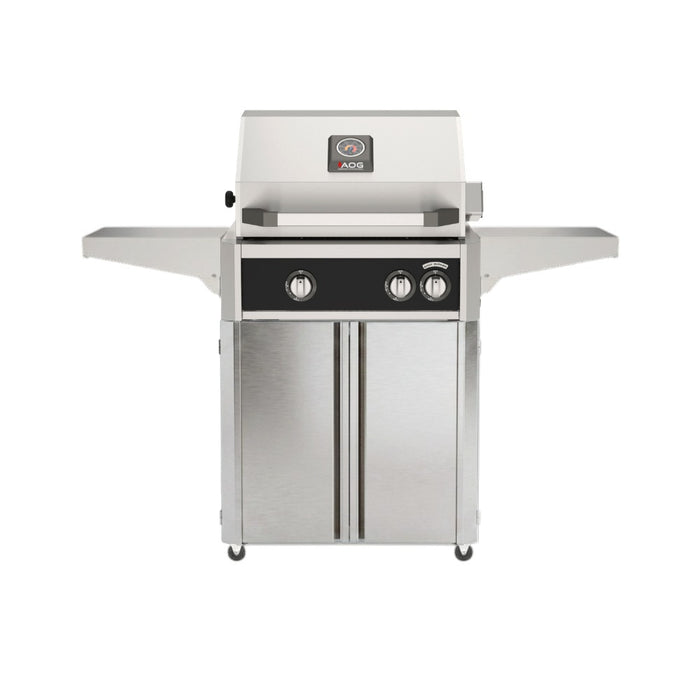 American Outdoor Grill 24" L-Series Portable Gas Grill in black accent panel and cart base.
