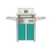 American Outdoor Grill 24" L-Series Portable Gas Grill with teal cart accent panel.
