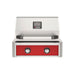 American Outdoor Grill 24" T-Series Built-in Gas Grill (red)— stainless steel grill head with diamond sear cooking grids and backlit comfort-touch control knobs.