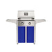 American Outdoor Grill 24" T-Series Portable Gas Grill with blue cart accent panel.
