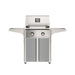 American Outdoor Grill 24" T-Series Portable Gas Grill with gray cart accent panel.
