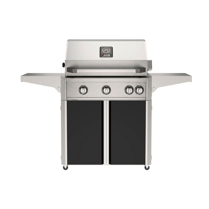 American Outdoor Grill 30" L-Series Portable Gas Grill with black cart accent panel.
