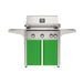 American Outdoor Grill 30" L-Series Portable Gas Grill with green cart accent panel.
