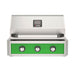 American Outdoor Grill 30" T-Series Built-in Gas Grill (green) — stainless steel grill head with diamond sear cooking grids and backlit comfort-touch control knobs.