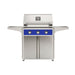 American Outdoor Grill 30" T-Series Portable Gas Grill in blue accent panel and cart base.
