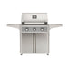American Outdoor Grill 30" T-Series Portable Gas Grill in gray accent panel and cart base.
