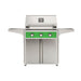 American Outdoor Grill 30" T-Series Portable Gas Grill in green accent panel and cart base.
