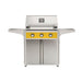 American Outdoor Grill 30" T-Series Portable Gas Grill in yellow accent panel and cart base.
