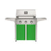 American Outdoor Grill 30" T-Series Portable Gas Grill with green cart accent panel.
