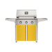 American Outdoor Grill 30" T-Series Portable Gas Grill with yellow cart accent panel.
