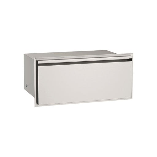 Close up look of stainless steel American Outdoor Grill Utility Drawer
