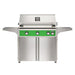 American Outdoor Grill 36" L-Series Portable Gas Grill in green accent panel and cart base.
