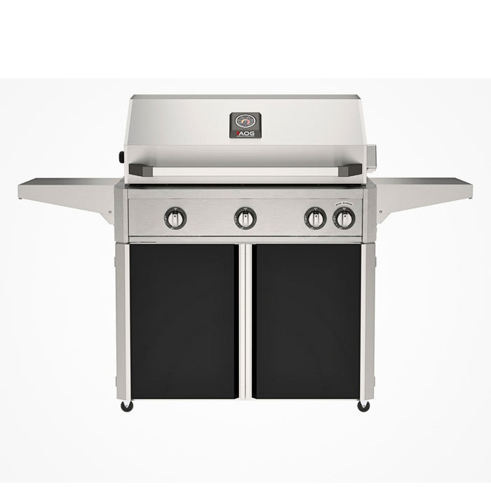 American Outdoor Grill 36" L-Series Portable Gas Grill with black cart accent panel.

