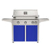 American Outdoor Grill 36" L-Series Portable Gas Grill with blue cart accent panel.
