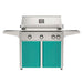 American Outdoor Grill 36" L-Series Portable Gas Grill with teal cart accent panel.
