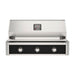American Outdoor Grill 36" T-Series Built-in Gas Grill (black)— stainless steel grill head with diamond sear cooking grids and backlit comfort-touch control knobs.