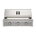 American Outdoor Grill 36" T-Series Built-in Gas Grill (gray)— stainless steel grill head with diamond sear cooking grids and backlit comfort-touch control knobs.