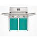 American Outdoor Grill 36" T-Series Portable Gas Grill with teal cart accent panel.
