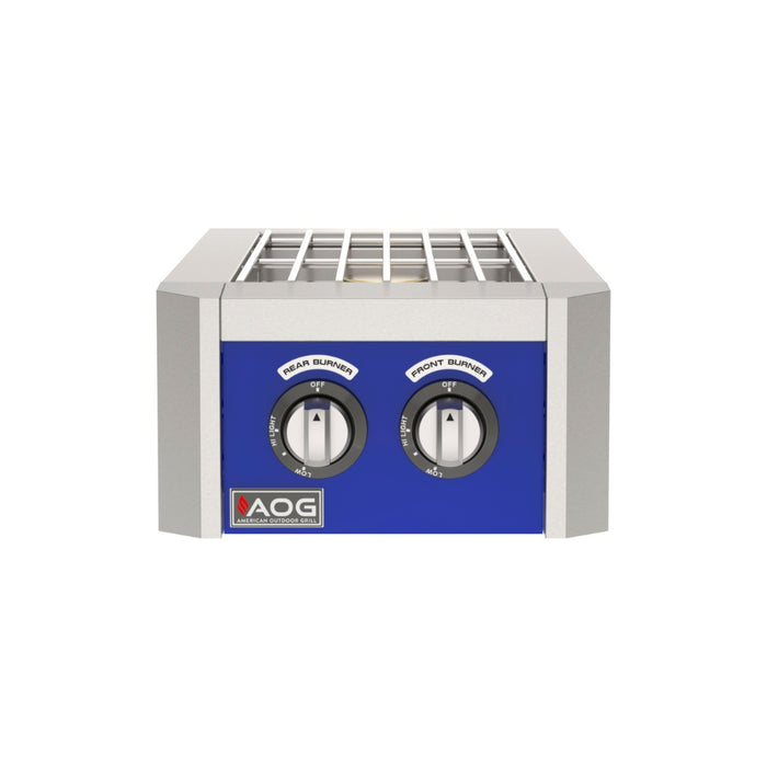 American Outdoor Grill L-Series Double Side Burner with blue accent panel
