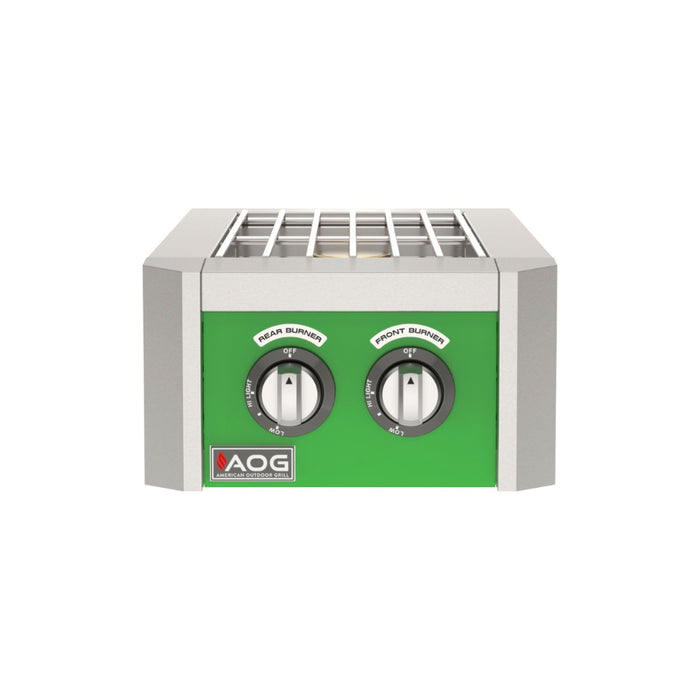 American Outdoor Grill L-Series Double Side Burner with green accent panel
