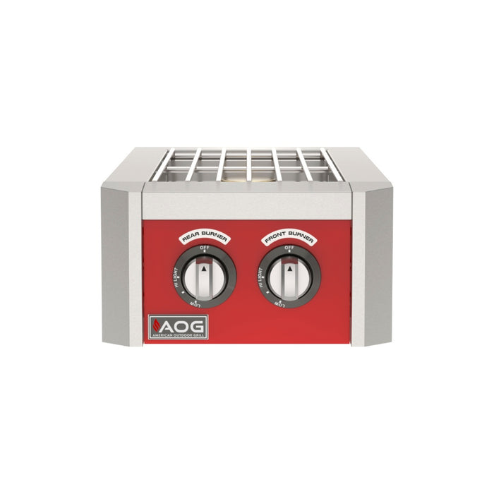American Outdoor Grill L-Series Double Side Burner with red accent panel
