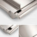 Colse-up photo of American Outdoor Grill Stainless Steel Griddle features a built-in front grease trough.